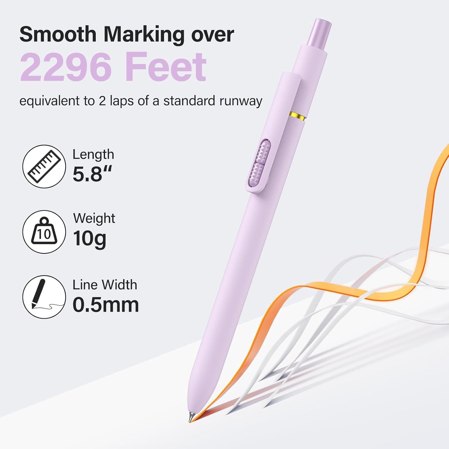 8Pcs Gel Pens - 0.5mm Black Ink Pens Fine Point Smooth Writing, Quick Drying Retractable Pen for Journaling, Cute School & Office Supplies