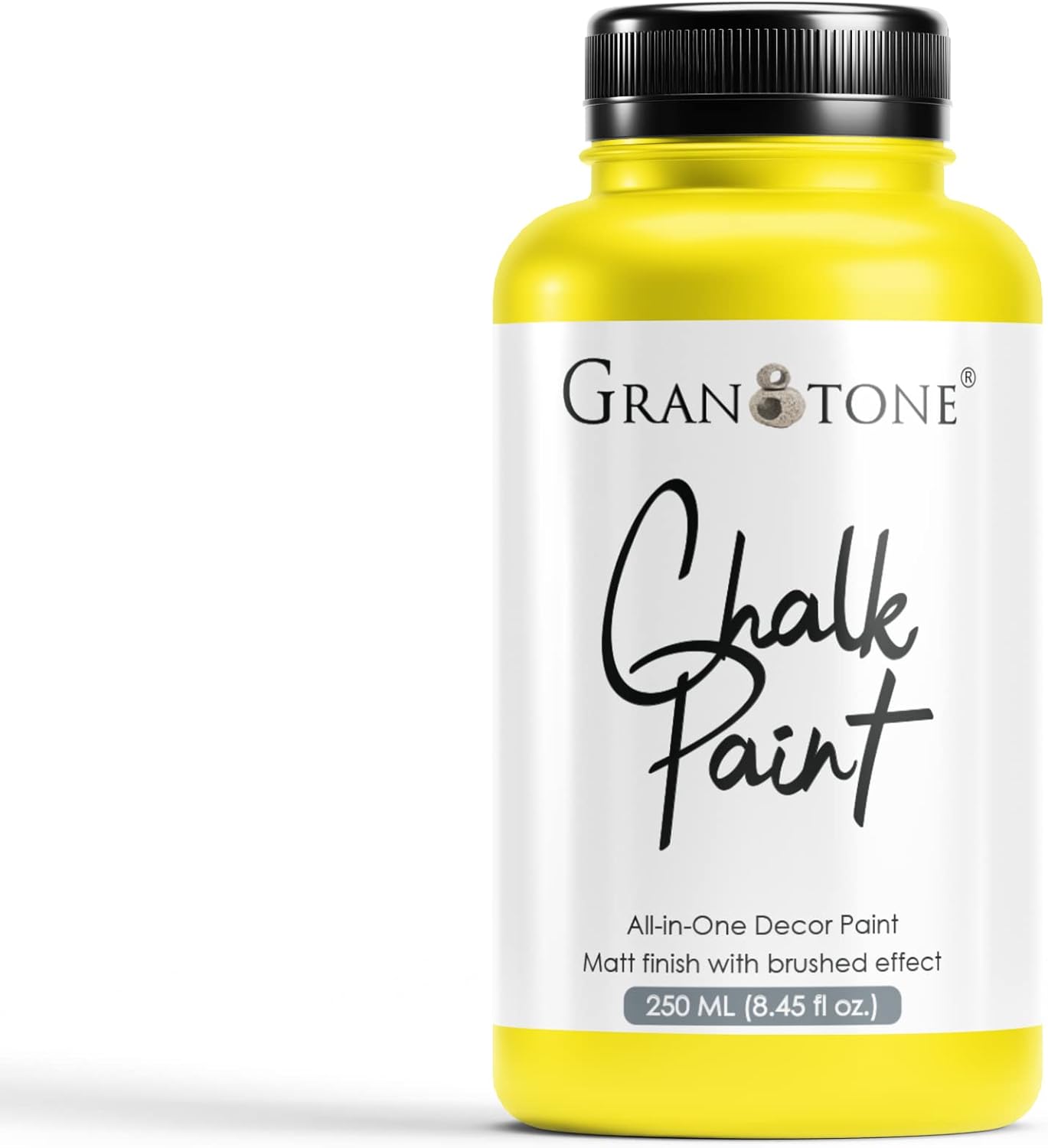 GRANOTONE Chalk Paint for Furniture | Matt-Finish Water-Based Acrylic Paint for Wood, Walls, Metal, Glass, Paper, Fabric Canvas | Maximum Coverage Chalk Paint for Kids & Adults, 250 Ml (CITRON)