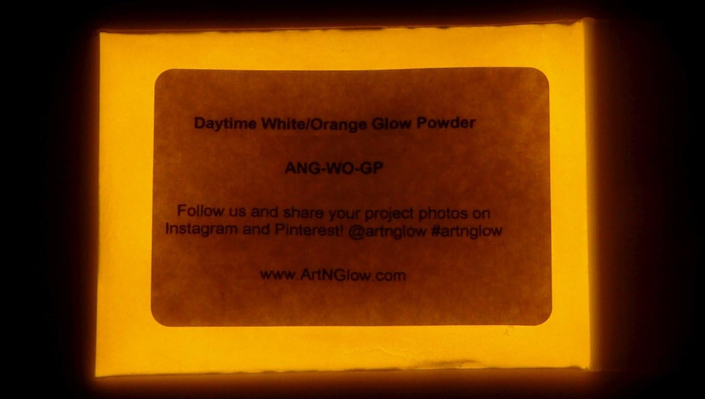 Glow in The Dark Pigment Powder - Neutral and Fluorescent Color for Art Painting, Fine Art, Nail Art Paint, and DIY Crafts - Long Lasting 10+ Color Options - Neutral Orange - (8 Ounce)