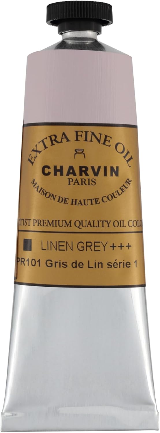 Charvin Extra Fine Oil Paint, Linen Grey 60 mL - Triple-Milled, Rich Texture, Poppy Oil-Based, Light-Fast, Handmade, Archival Quality