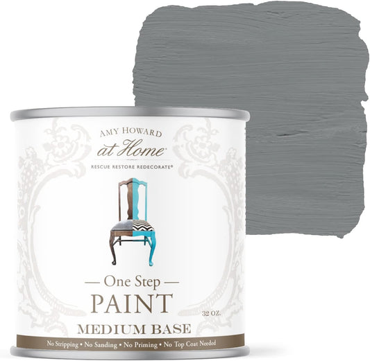 AMY HOWARD AT HOME Chalk-Based One Step Paint for Furniture, Cabinetry, Decor, Finish, and More | No Stripping, Sanding, or Priming | Medium Base | 32 Ounce | Park Avenue