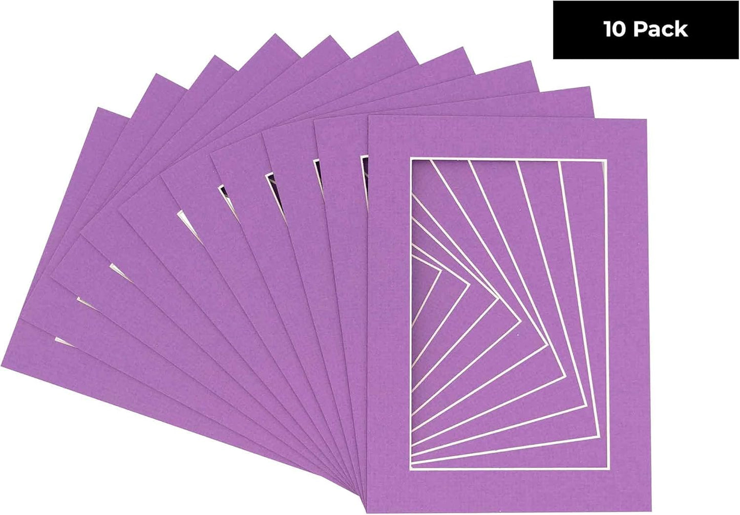 5x7 Mat for 8.5x11 Frame - Precut Mat Board Acid-Free Dark Purple 5x7 Photo Matte For a 8.5x11 Picture Frame, Premium Matboard for Family Photos, Show Kits, Art, Picture Framing, Pack of 10 Mats