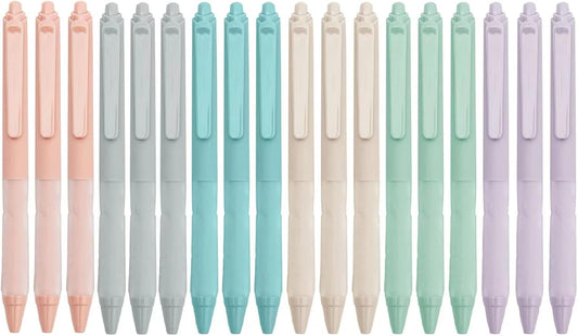 Linbsunne Ballpoint Pens Medium Point 1mm Black Pen with Super Soft Grip Ball Point Pen for Men Women Retractable Pens (18-pack)