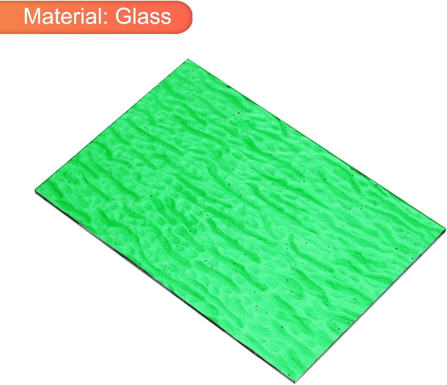 MECCANIXITY 2 Pcs Stained Glass Sheet Mosaic Tile 7.9 Inch x 5.9 Inch Emerald Green Stained Glass Sheets for Crafts DIY Art Project