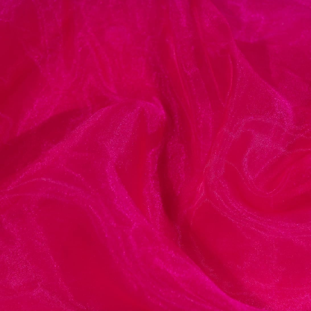 Fynite Sheer Organza Fabric - 1 Yard Long, 44" Wide - Bridal Solid Sheer Organza Bolt for Wedding Dress Fashion Craft Decorations - Silky Shiny - Hot Pink