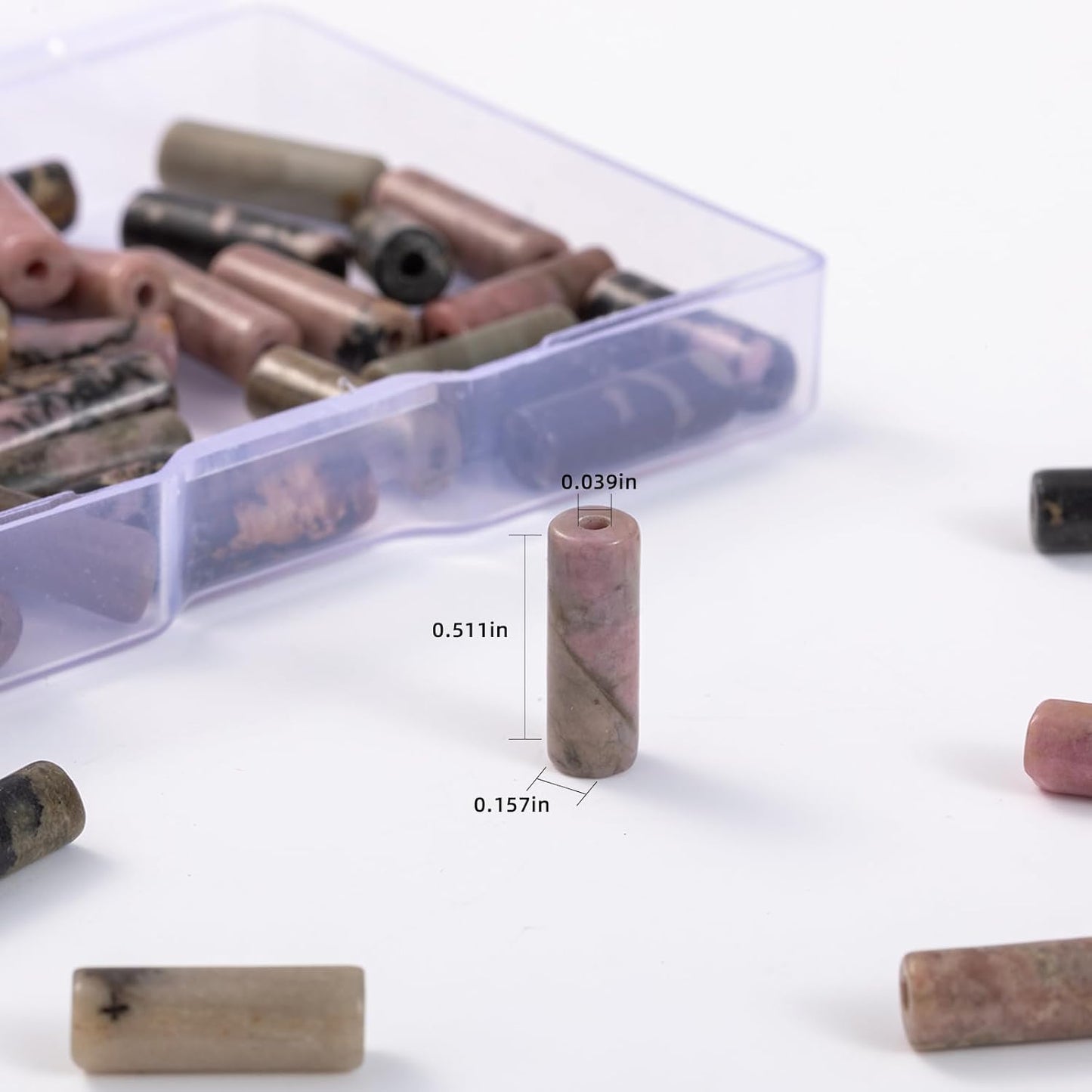 Natural Rhodochrosite Cylinder Tube Beads 4x13mm 38cm/str Loose Semi Gemstone Stone Beads for Making Bracelets Necklace Earrings