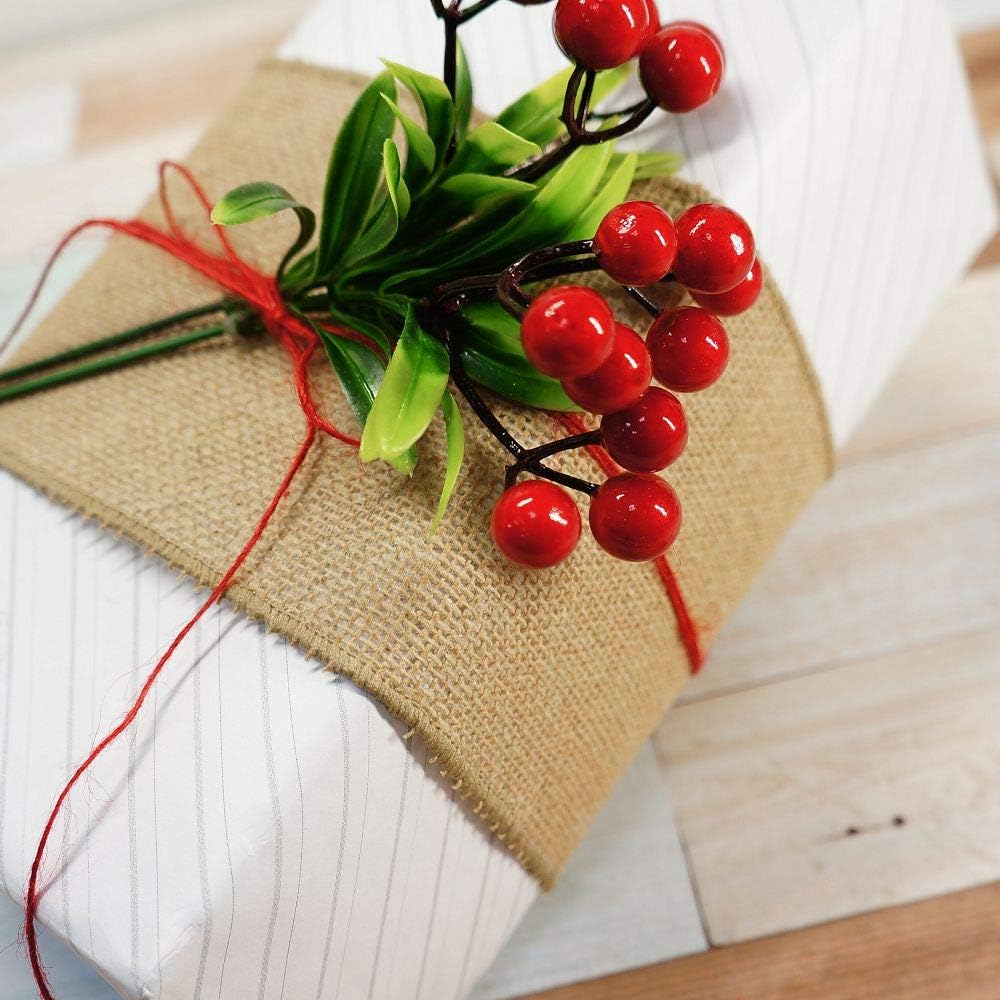 CT CRAFT LLC Burlap Fabric Wired Ribbon 4" x 20 Yards Natural Color for Christmas Home Wedding Decor Gift Wrapping Tree Topper Bow Wreath Bouquet DIY Crafts