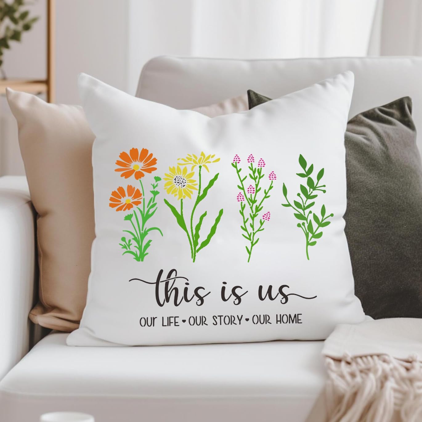 Floral Stencils for Crafts Reusable Flower Stencils for Painting on Walls Wildflower Stencil