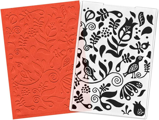 Hying 3-D Textured Impressions Background Embossing Folder, Flower Pattern Plastic Embossing Folder Template for Card Making Scrapbooking Paper Craft Album Stamps DIY Décor