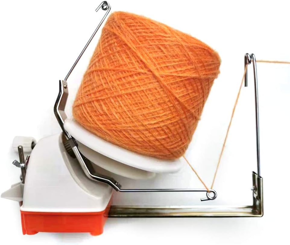 Yarn Ball Winder 18oz Large Swift Yarn Fiber Wool String Ball Winder, Tabletop Clamp Up to 1.2'', Hand Operated Center Pull Yarn Ball Winder