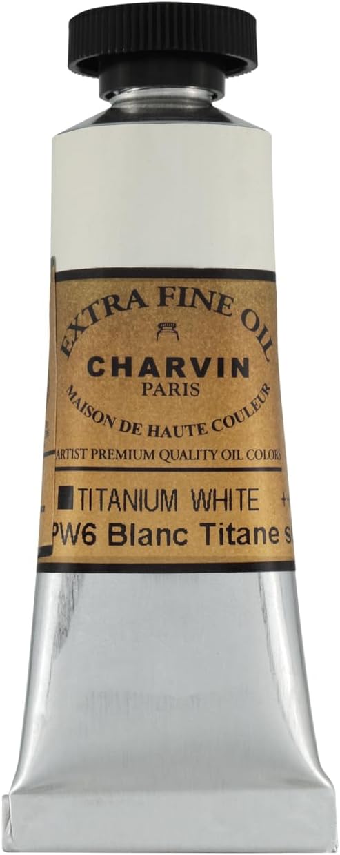 Charvin Extra Fine Oil Paint, Titanium White 20 mL - Triple-Milled, Rich Texture, Poppy Oil-Based, Light-Fast, Handmade, Archival Quality