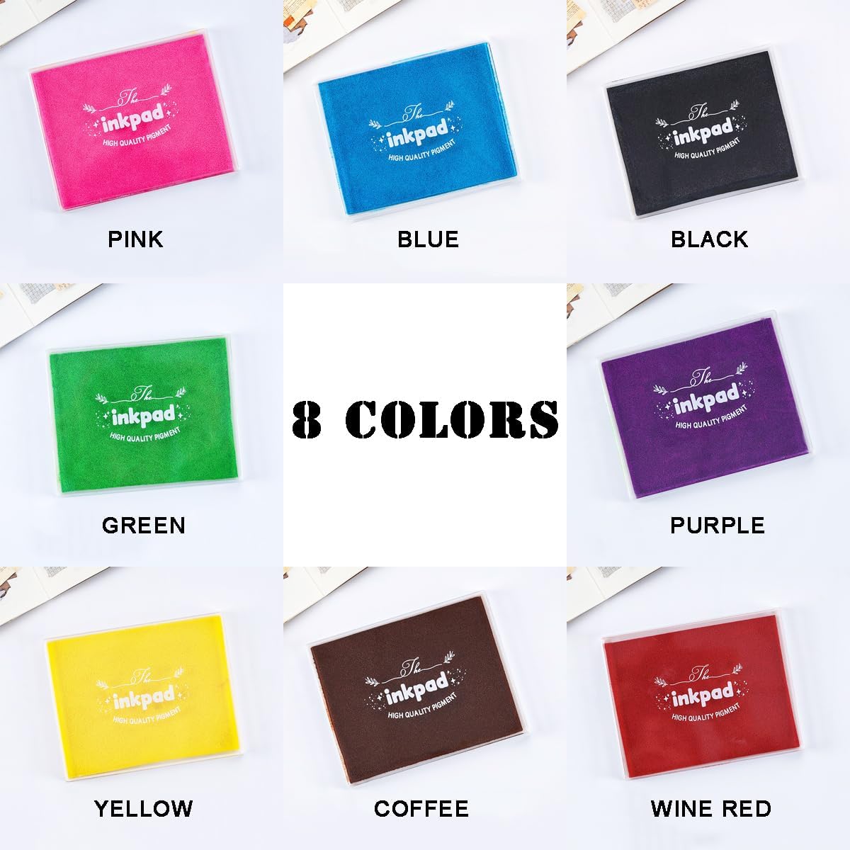 GTLZLZ Large Ink Pad for Rubber Stamps, 5" x 4" Washable Craft Stamp Pad for Kids, Fingerprint Ink Pad for Paper, Scrapbooking, Wood Fabric (Pink)