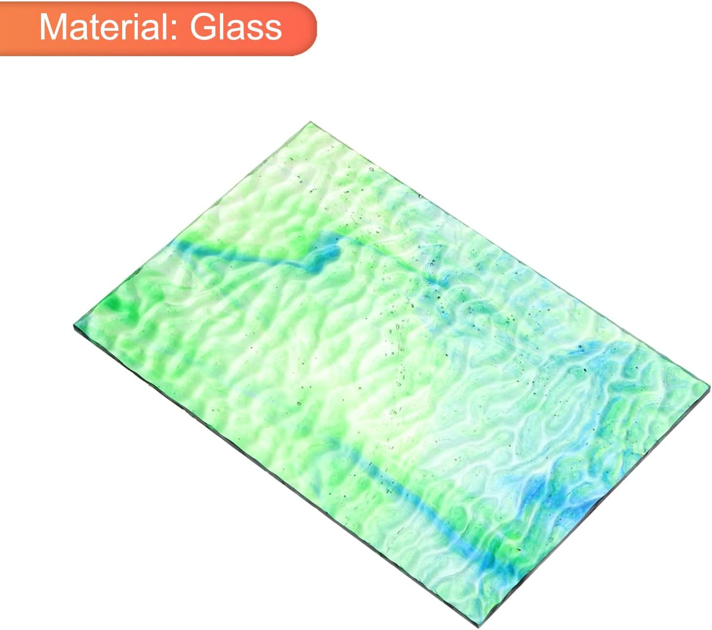 MECCANIXITY 2 Pcs Stained Glass Sheet Mosaic Tile 7.9 Inch x 5.9 Inch Bright Blue Stained Glass Sheets for Crafts DIY Art Project