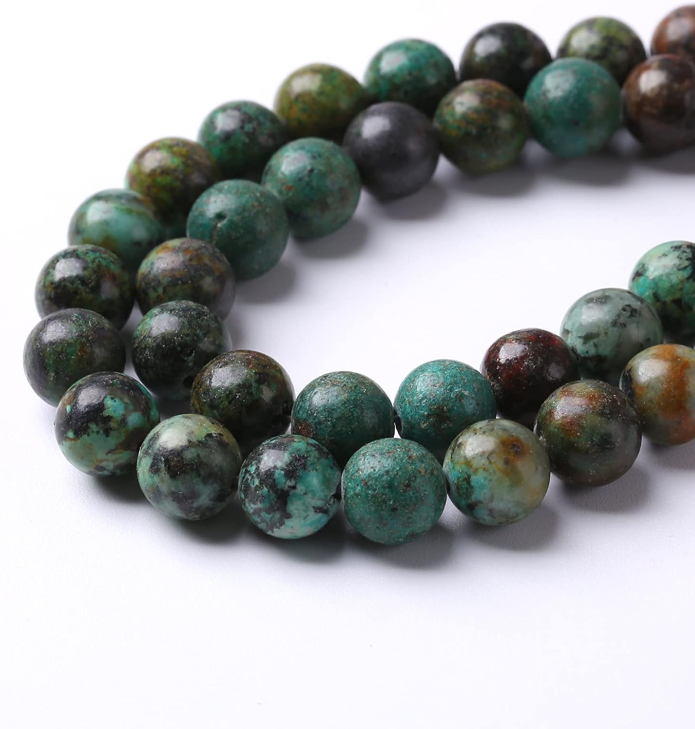 6mm 120pcs Natural African Turquoise Stone Beads for Jewelry Making Round Loose Gemstone Beads DIY Bracelet Necklace Earrings 32" 2 Strands