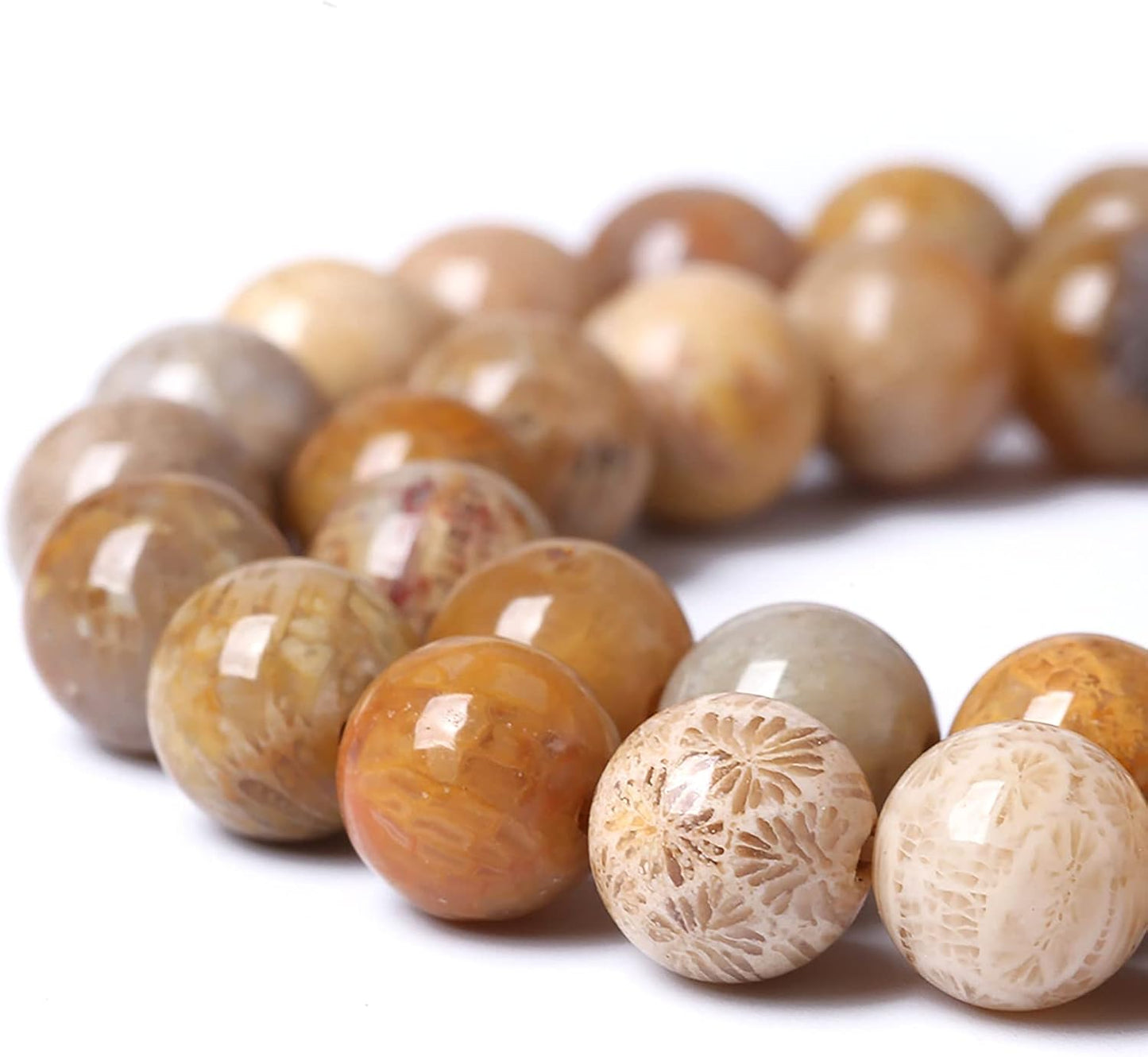 90pcs 4mm Natural Coral Jade Chrysanthemum Stone Beads Round Loose Beads for Jewelry Making,DIY Bracelet Necklace (Chrysanthemum Stone, 4mm)