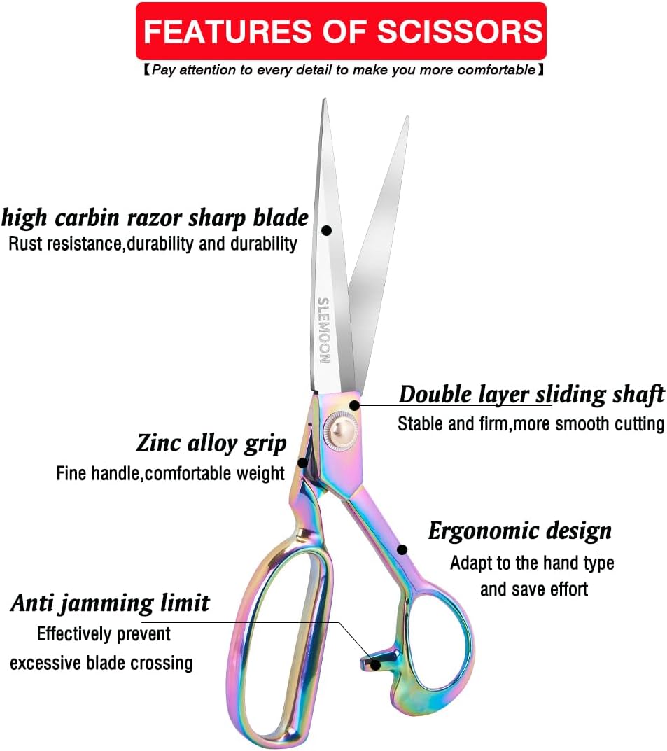 Fabric Scissors Professional 10" Sewing Scissors,Heavy Duty Shears for Fabric,Leather,Raw Materials,Dressingmaking,Upholstery Shears for Dressmakers Students Office Crafting