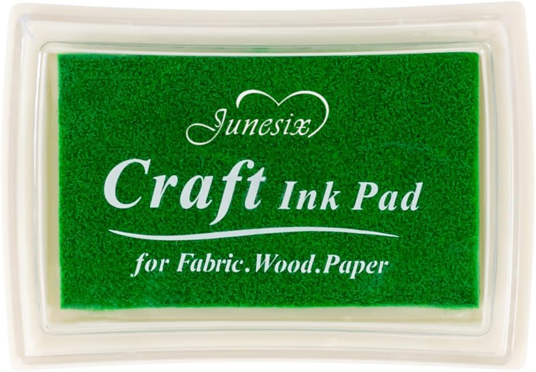 Green Ink Pad Finger Washable Kids Stamp Ink Pad for Rubber Stamps Paper Scrapbooking