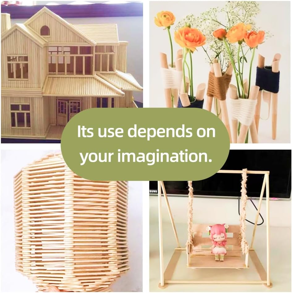 1/4 x 12 Inch 100 PCS Dowel Rods Wood Sticks Wooden Dowel Rods - Unfinished Bamboo Sticks - for Crafts and DIYers