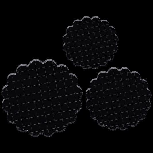 3 Pieces Acrylic Stamp Blocks Set, Sector Clear Stamping Blocks Tools Set With Grid Lines for Scrapbooking Crafts Making