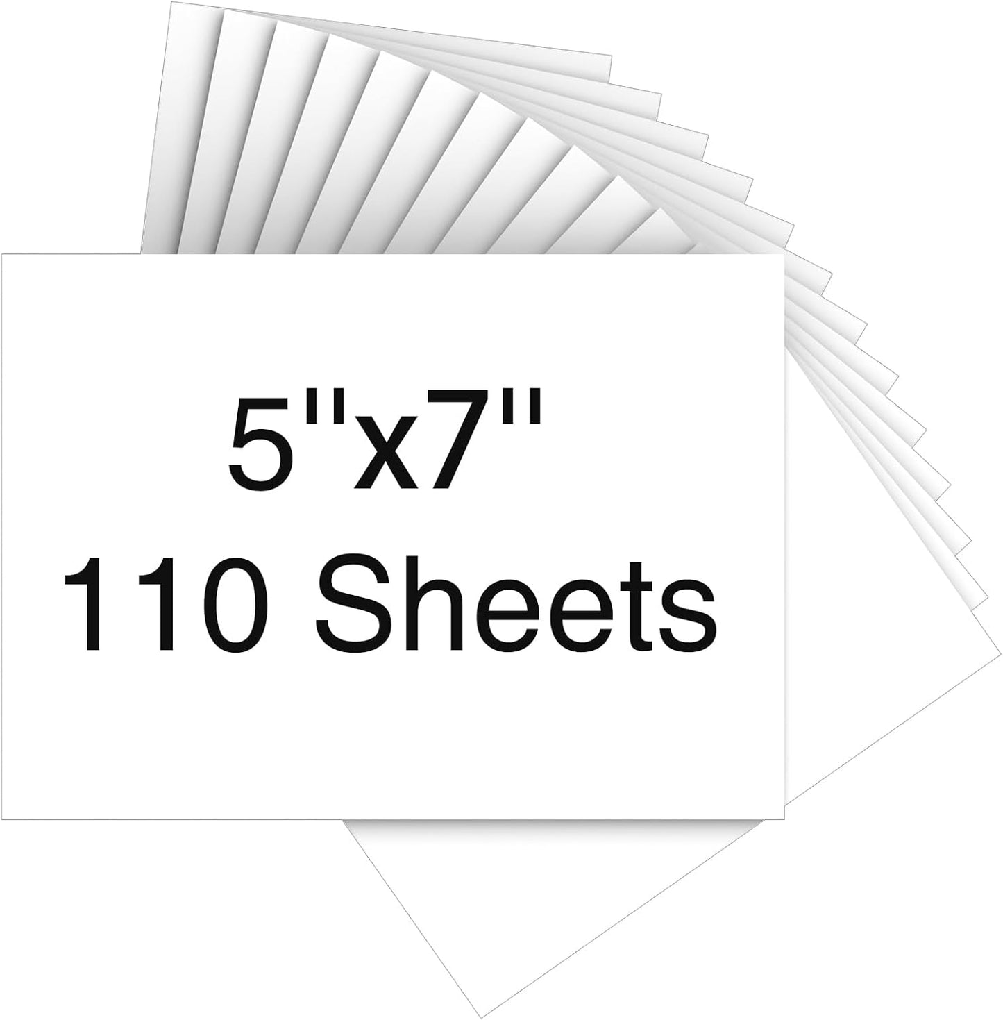 Cardstock 5 x 7 Inch 110 Sheets 190 gsm Heavyweight Card Stock Paper White Cardstock Printer Paper Perfect for Wedding Invitations, DIY Cards, Postcards, Photos, Art and Crafts