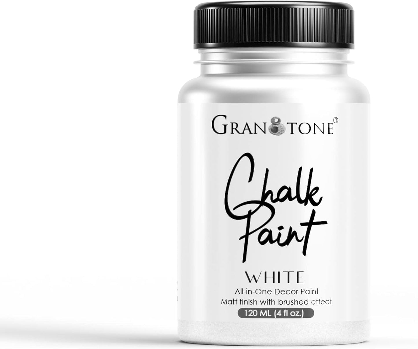 GRANOTONE Chalk Paint for Furniture | Matt-Finish Water-Based Acrylic Paint for Wood, Walls, Metal, Glass, Paper, Fabric Canvas | Maximum Coverage Chalk Paint for Kids & Adults, 120 Ml (WHITE)