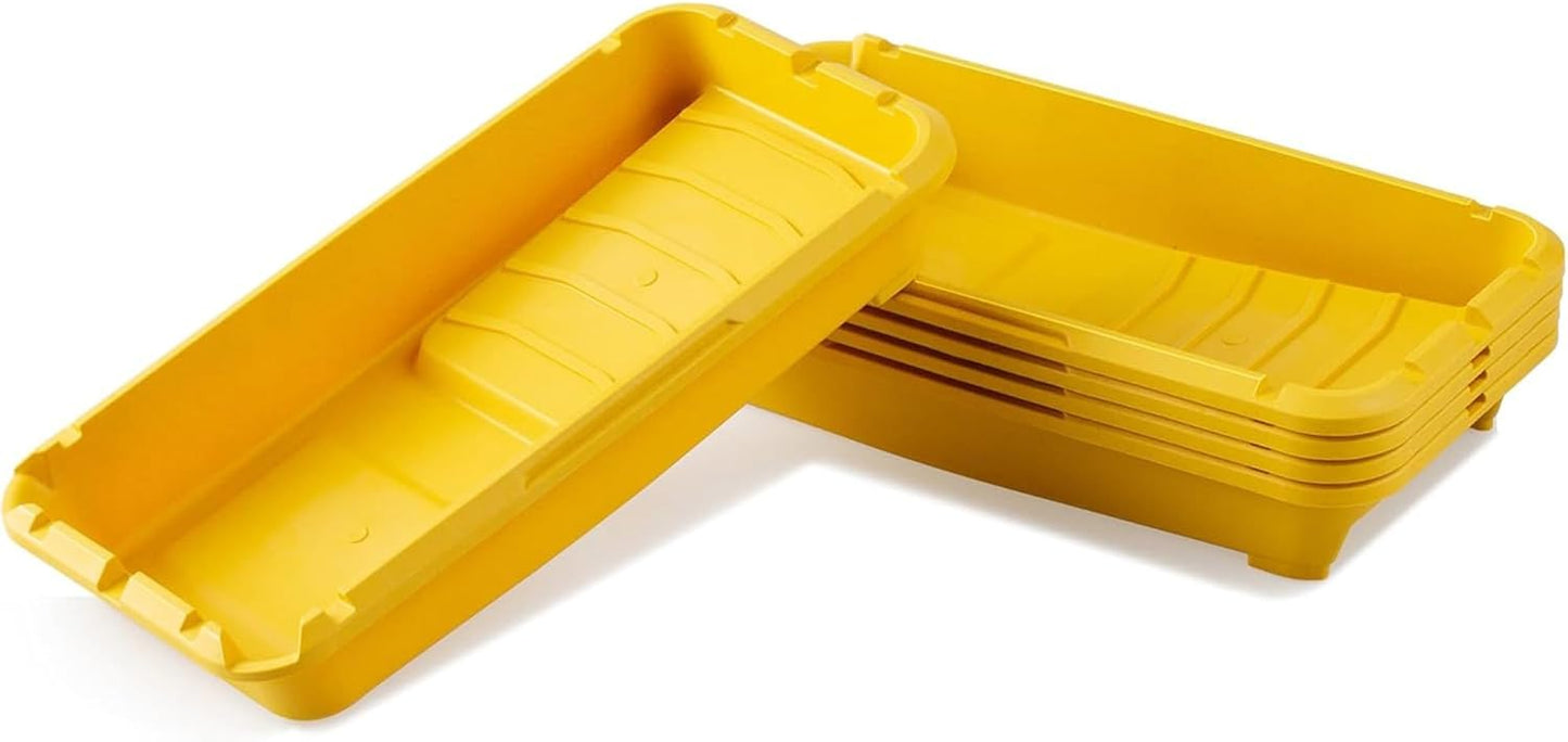 Voomey Paint Roller Tray,4 inch Plastic Paint Tray,5pcs,Easy to Clean Paint Pans Trays for Wall Painting, DIY Projects, and Home Renovation