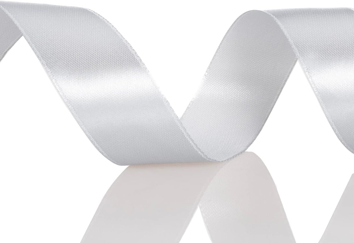 1 Inch Silver Solid Satin Ribbon, 50 Yards Craft Fabric Ribbon for Gift Wrapping Floral Bouquets Wedding Party Decoration