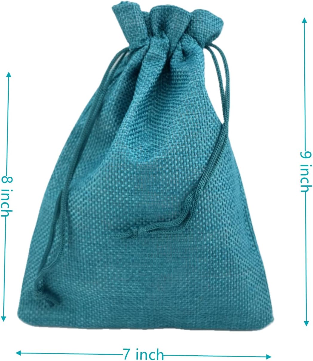 Palmhomee Pack of 25 Burlap Gift Bags with Drawstring Linen Jewelry Pouches Wedding Hessian Jute Bags for Birthday Jewelry and Treat Pouches Party Wedding Favors Gift Art and DIY Craft (7x9 Inch,