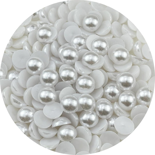 200pcs 14mm Half Pearls for Crafts Flatback Round Half Pearl Beads for Jewelry Making Nail Art Scrapbook Craft Wedding Dress Decoration(White)