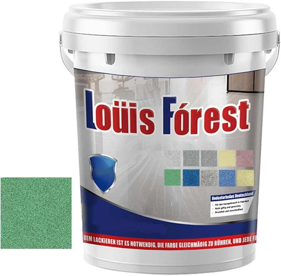 Louis Forest Epoxy Floor Paint, High-Gloss Marble Effect Epoxy Floor Coating (Green-A,1pcs)
