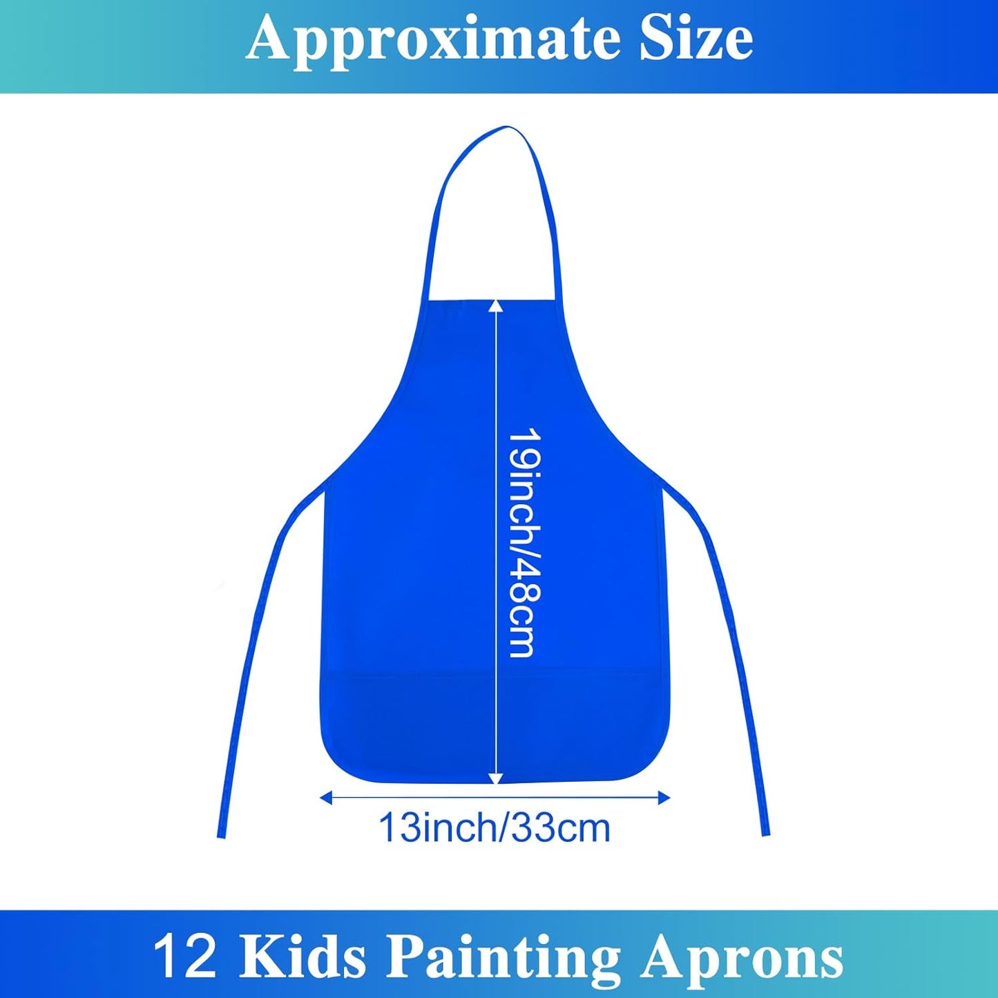 8 Pcs Kids Apron Painting Aprons for Kids Art Smocks Paint Apron Bulk for Painting Classroom Activity Kitchen Crafts Party Supplies(Blue)