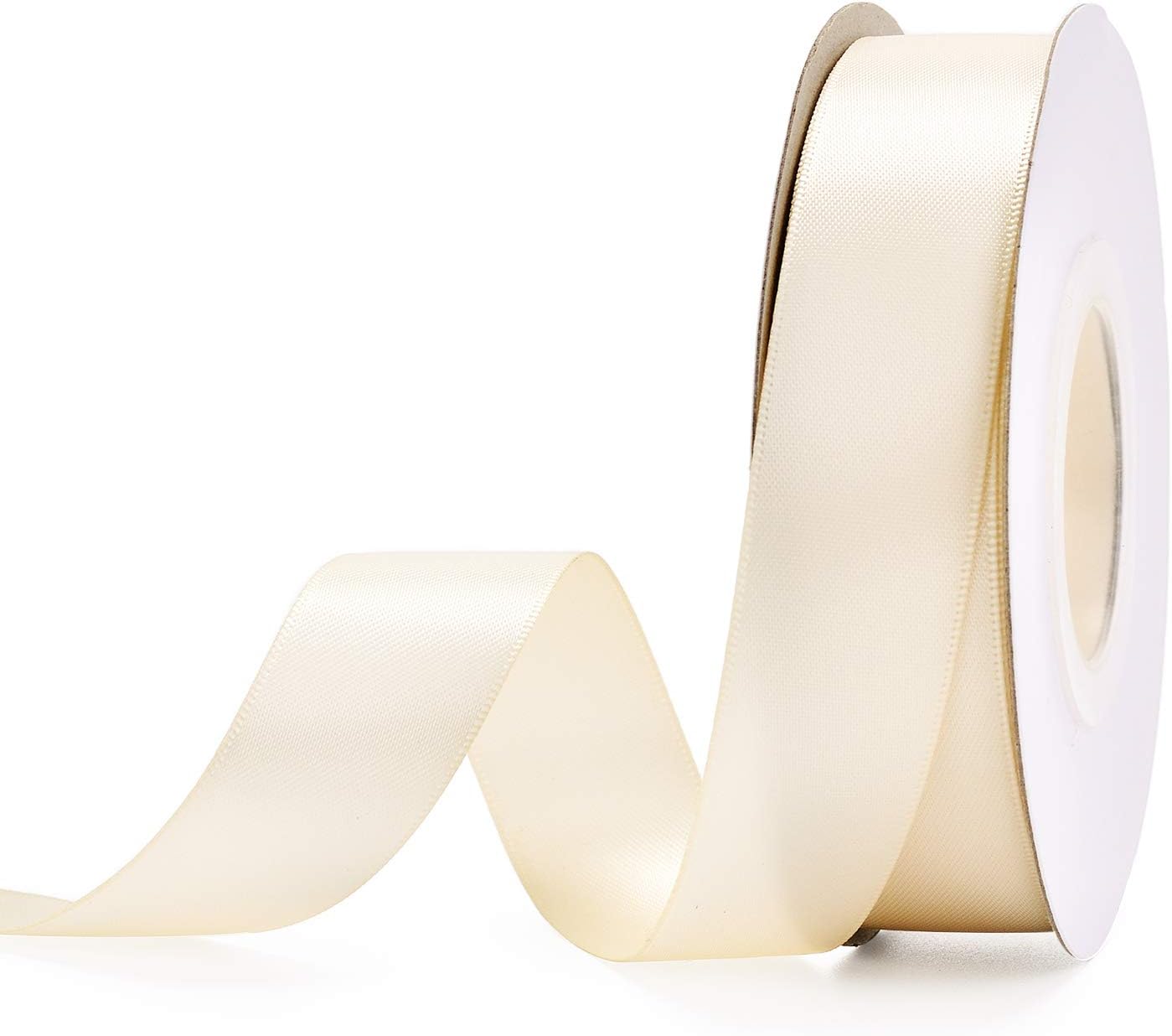 YAMA Ivory Double Face Satin Ribbon 7/8 Inch 25 Yards Cream Satin Ribbon for Gift Wrapping Crafts Wreaths Hair Wedding Bridal Flower Bouquets Arrangement