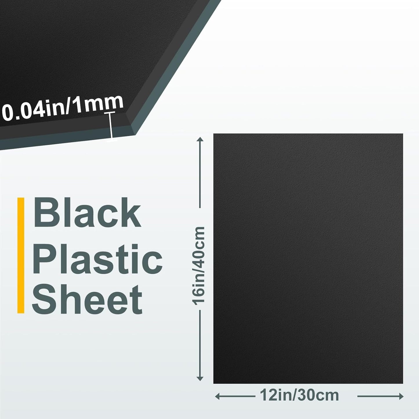 6 Pack Black Plastic Sheet 12x16x0.04 in Flexible High Tensile Plastic Sheets Black Plastic Panel for DIY Materials Handicrafts Home Decoration