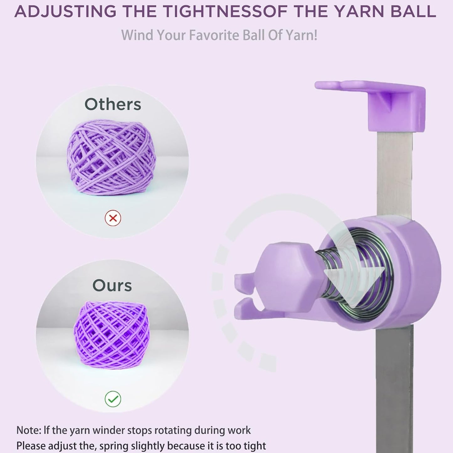 Electric Yarn Winder for Crocheting - Large Capacity Yarn Ball Winder for Knitting, Adjustable Yarn Ball Tension,Stepless Speed, Good Helper for Knitting Lovers, Purple