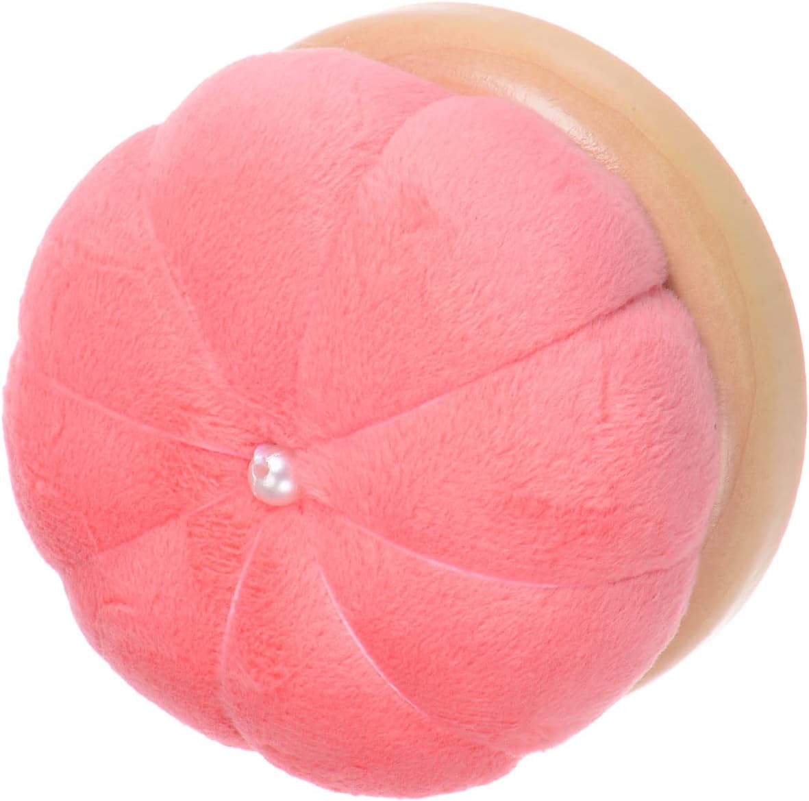 HARFINGTON Wooden Base Needle Pincushions Japanese Style Pin Cushions Round Pin Cushion Needle Holder for Sewing Quilting Needlework DIY Crafts, Watermelon Red