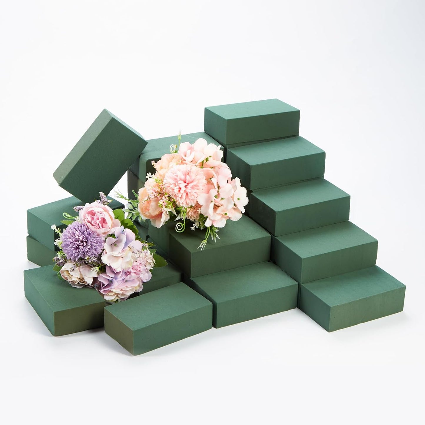 30 Pcs Floral Foam Blocks, 5.5"L x 3.1"W x 1.7"H Green Dry & Wet Flower Foam for Fresh and Artificial Flowers, Plant Foam for Wedding, Birthdays, Pary, Home Decorations