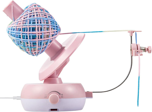Yarn Winder for Crocheting, 10oz Large Capacity Electric Yarn Ball Winder with Strong Tension Stepless Speed, Automatic Yarn Cake Winder, Helper for Knitting Lovers, Pink