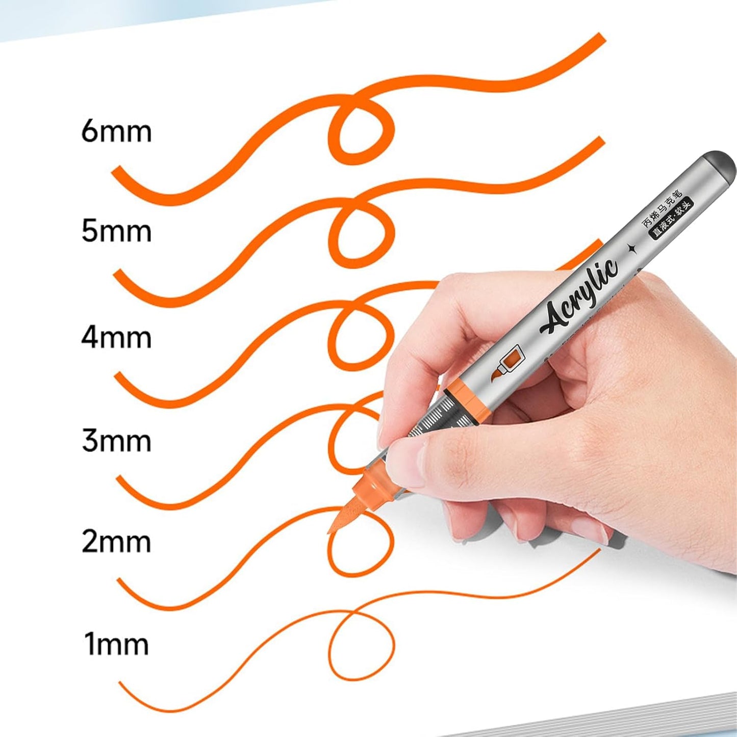 Blue Acrylic Paint Pens,12 Color Paint Pens Markers,Brush Tip Paint Pens for Rock Painting Wood Glass Ceramic Canvas Stone DIY Crafts Making Art Supplies