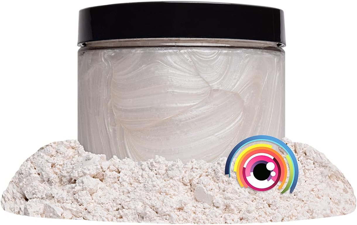Eye Candy Pigments Premium White Mica Powder - Daigi (25gr) - for Epoxy, Resin, Soap, Paint, Woodworking, Acrylic Pouring, Bath Bombs, Fishing Lures - DIY Arts and Crafts Additive
