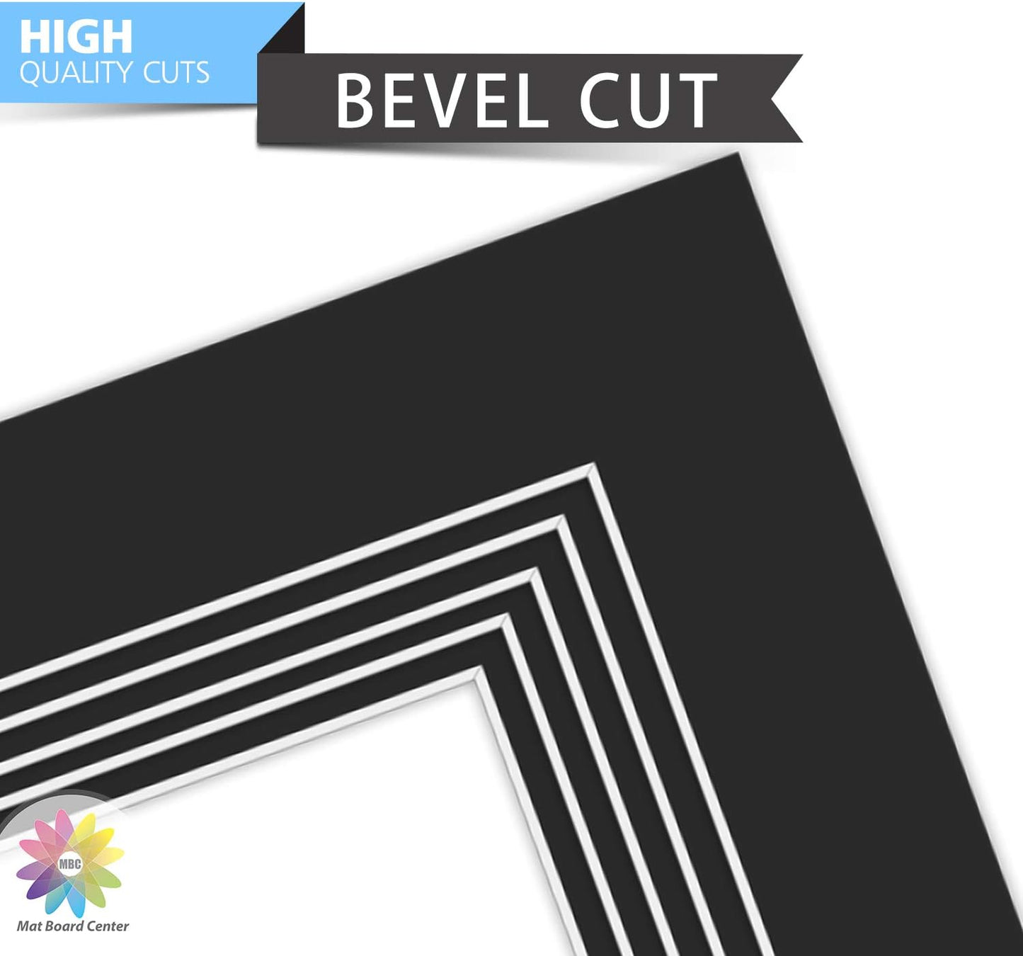 Mat Board Center, Pack of 10, Photo Picture Mats - Acid Free, 4-ply Thickness, White Core - for Pictures, Photos, Framing (8x10 for 2-4x6 Black)