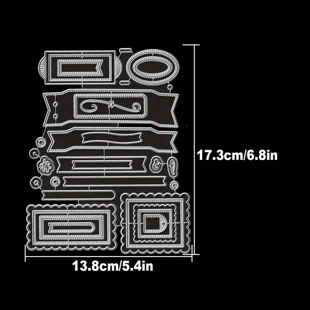 Lapoo Flowers Metal Cutting Die for Scrapbooking - Durable, Cut Stencils for DIY Scrapbook Photo Album Decorative Paper Card, Card Making Supplies (Multiple Label Box 6.8 x 5.4 in)