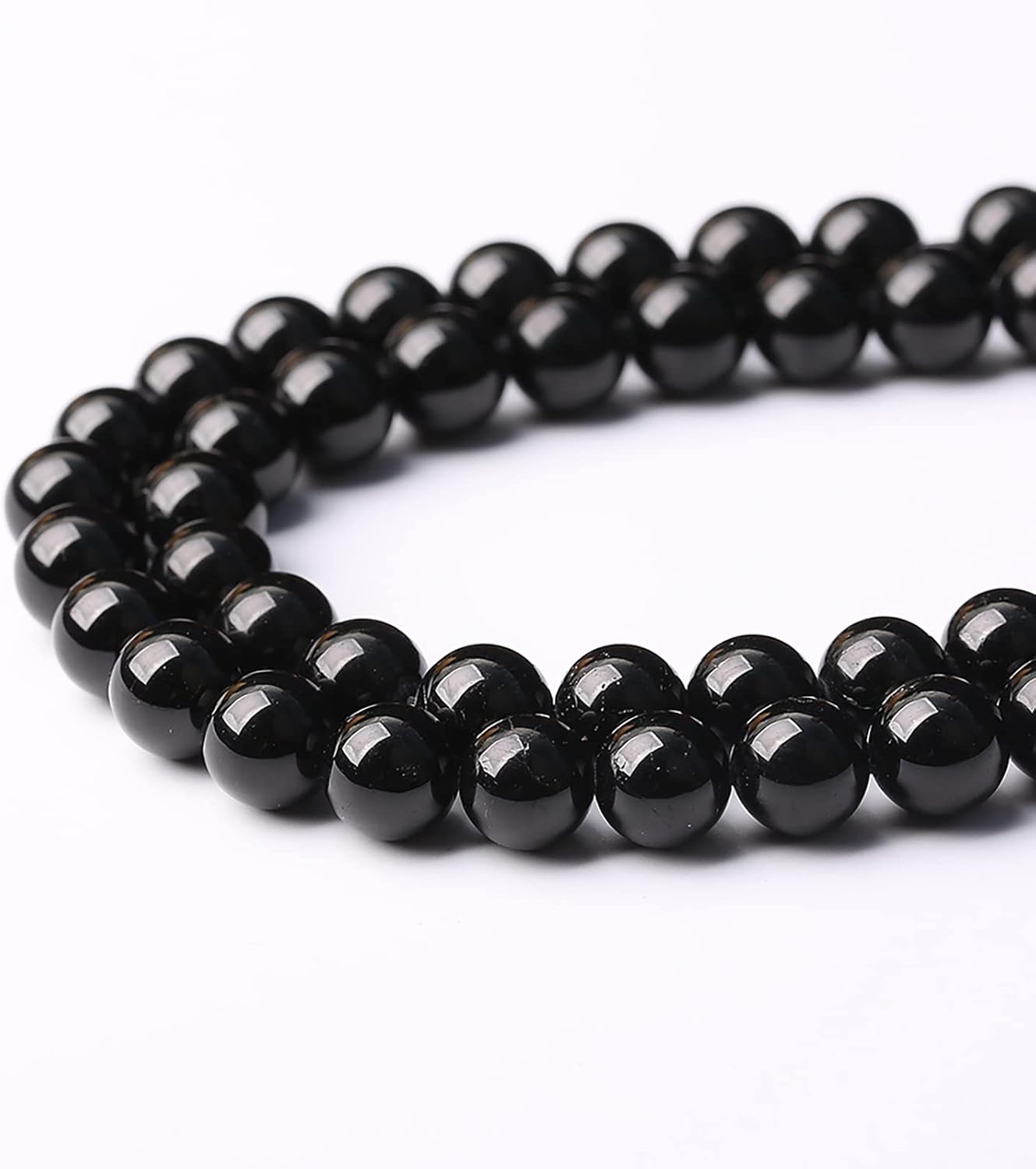 38pcs 10mm AAAA Natural Black Tourmaline Gemstone Beads Round Loose Beads for Jewelry Making DIY Bracelet Necklace