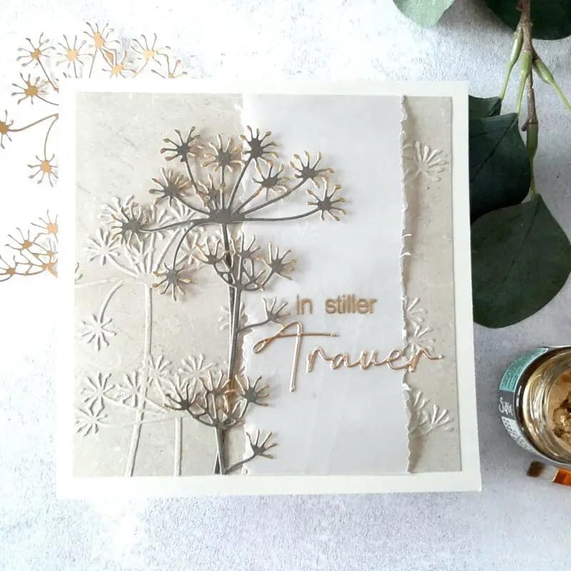 Lapoo 3D Backgrounds Frame Metal Cutting Die for Scrapbooking, New Cutting Dies DIY Album Card Making Decor Paper Craft Metal Die Cuts Party Wedding Decorations (Blowball 4.1 x 3.5 in)