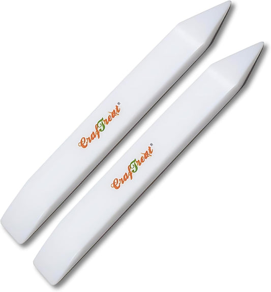 CrafTreat Large Teflon Bone Folder Tool for Paper Crafting and Scrapbooking - 2 Pcs - Creaser and Scorer for Card Making, Origami - Book Binding Tool - Smooth, Non Stick, Ergonomic Tools (Large 2 pcs)