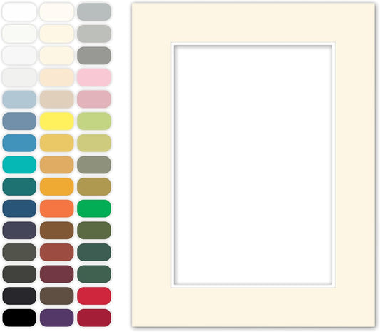 Poster Master Ivory Matboard – 4-Ply Acid-Free Picture Mat Board with 45° Beveled Cut, Made in USA, Custom Cut to Any Size, 1/16" Thickness for Framing & Displays