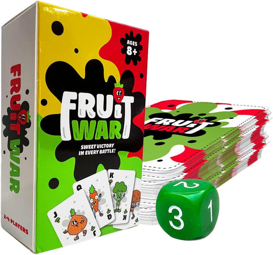Games Fruit War, A Family Friendly Game That is a Twist on The Classic Card-Game of War, with Quicker Play, Intense Battles and Fun Character Designs. Up to 4 Players Ages 8+ (White)