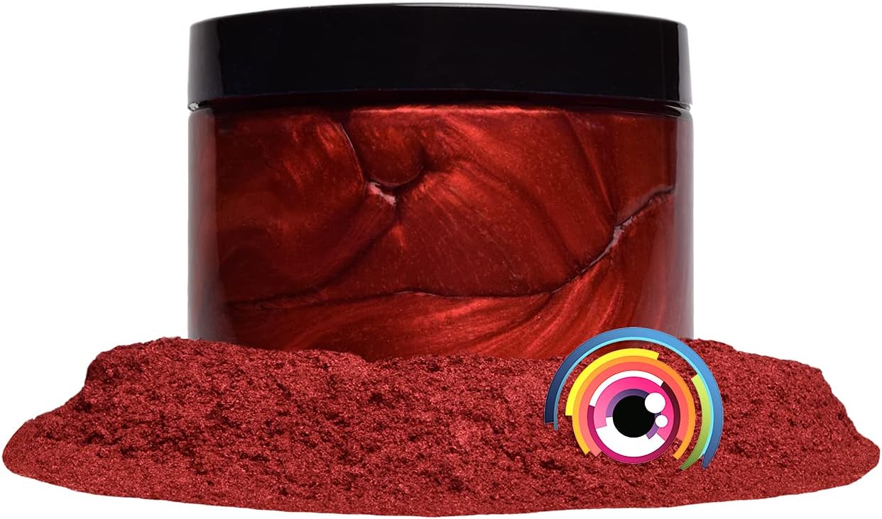 Eye Candy Pigments Premium True Red Mica Powder - Akai Tsuki Red (50gr) - for Epoxy, Resin, Soap, Paint, Woodworking, Acrylic Pouring, Bath Bombs, Fishing Lures - DIY Arts and Crafts Additive