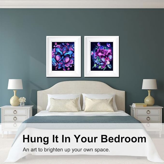 BAISITE Paint by Numbers Kit for Adults Beginners,12" Wx16 L 2 Pack Canvas for Painting Kits for Adults in Colorful Box 5152 Already Framed