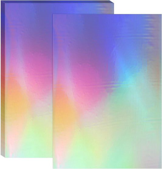 PATIKIL 11.7x8.3" Hot Stamping Foil Paper Sheet, 20 Sheets A4 Heat Transfer Hot Stamping Paper Foil for Leather DIY Logo Decor Craft Gift Package Scrapbook Card, Laser Silver