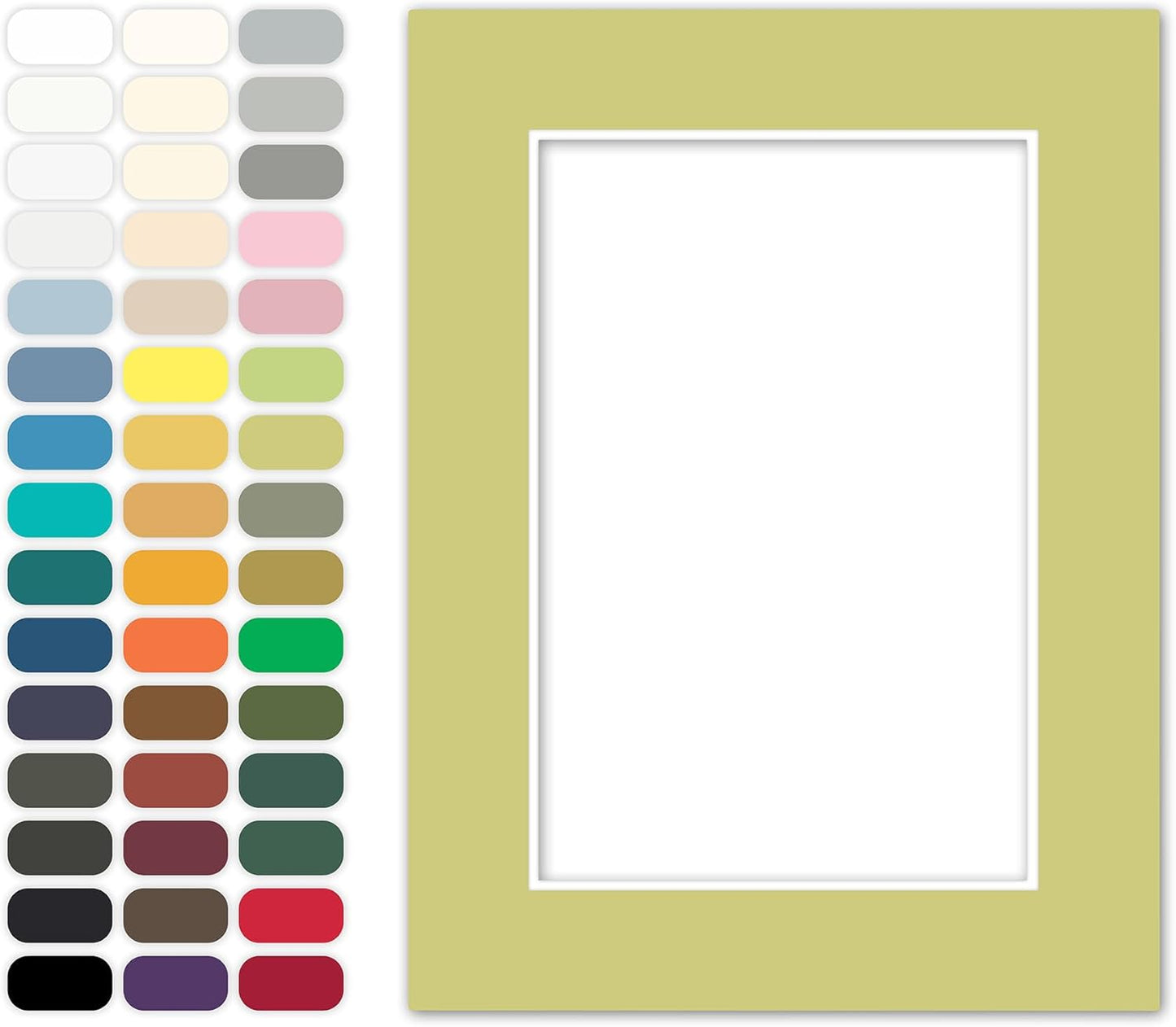 Poster Master Pale Green Matboard – 4-Ply Acid-Free Picture Mat Board with 45° Beveled Cut, Made in USA, Custom Cut to Any Size, 1/16" Thickness for Framing & Displays